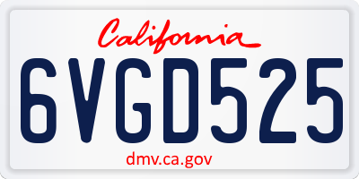 CA license plate 6VGD525