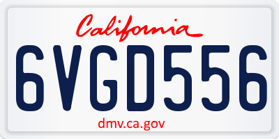 CA license plate 6VGD556