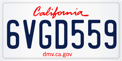 CA license plate 6VGD559