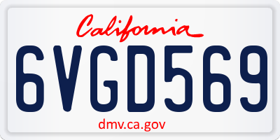 CA license plate 6VGD569