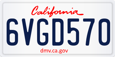 CA license plate 6VGD570