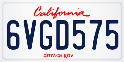 CA license plate 6VGD575