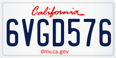CA license plate 6VGD576