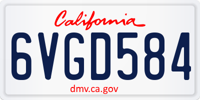 CA license plate 6VGD584