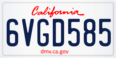 CA license plate 6VGD585