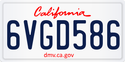 CA license plate 6VGD586