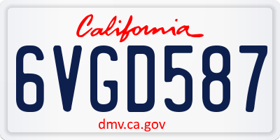 CA license plate 6VGD587