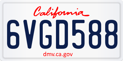 CA license plate 6VGD588