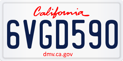 CA license plate 6VGD590