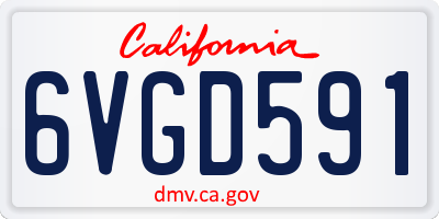 CA license plate 6VGD591