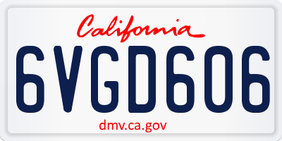 CA license plate 6VGD606