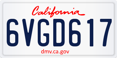 CA license plate 6VGD617