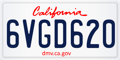 CA license plate 6VGD620