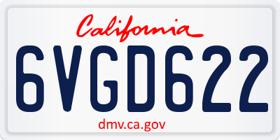 CA license plate 6VGD622