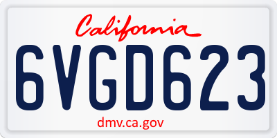 CA license plate 6VGD623