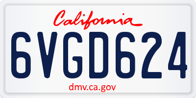 CA license plate 6VGD624