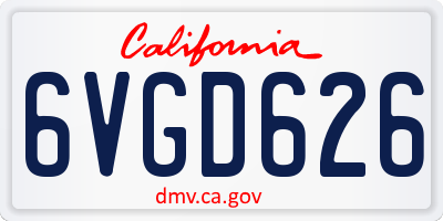 CA license plate 6VGD626