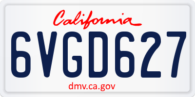 CA license plate 6VGD627