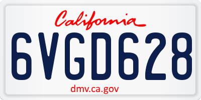 CA license plate 6VGD628