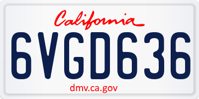 CA license plate 6VGD636