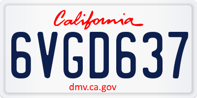 CA license plate 6VGD637