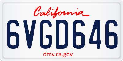 CA license plate 6VGD646