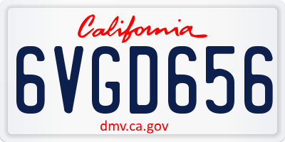 CA license plate 6VGD656