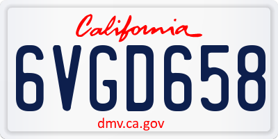 CA license plate 6VGD658