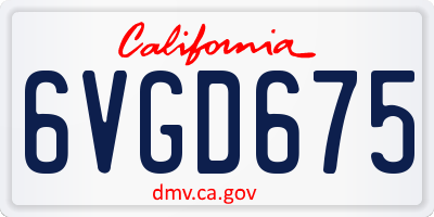 CA license plate 6VGD675