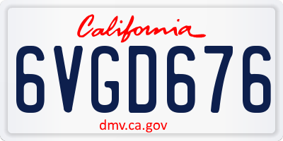 CA license plate 6VGD676
