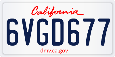 CA license plate 6VGD677