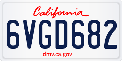 CA license plate 6VGD682