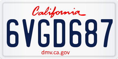 CA license plate 6VGD687