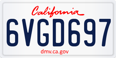 CA license plate 6VGD697