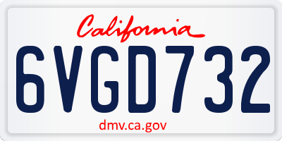CA license plate 6VGD732