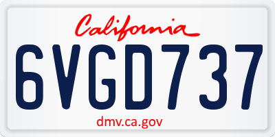 CA license plate 6VGD737