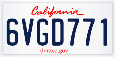 CA license plate 6VGD771