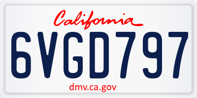 CA license plate 6VGD797