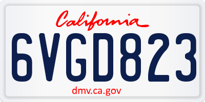 CA license plate 6VGD823