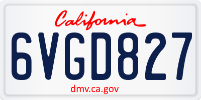 CA license plate 6VGD827