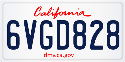 CA license plate 6VGD828