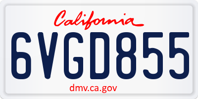 CA license plate 6VGD855
