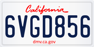 CA license plate 6VGD856
