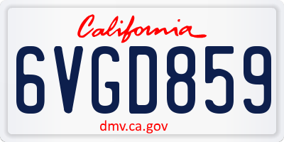 CA license plate 6VGD859