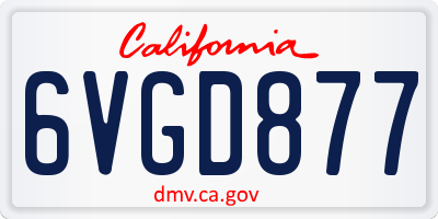 CA license plate 6VGD877