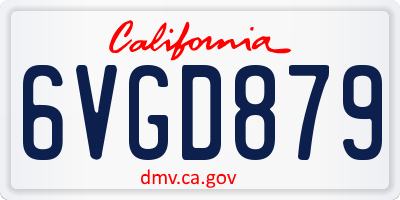 CA license plate 6VGD879