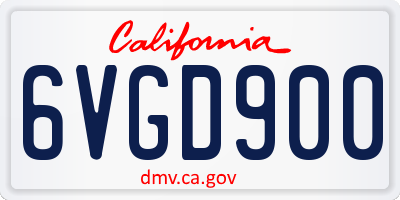 CA license plate 6VGD900