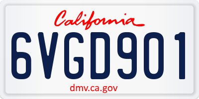 CA license plate 6VGD901