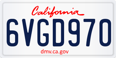 CA license plate 6VGD970