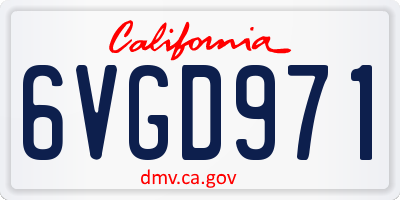 CA license plate 6VGD971